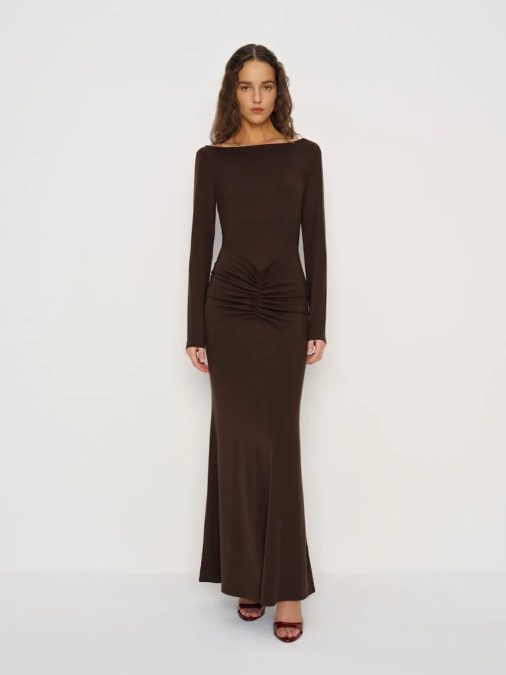 Reformation Alara Knit Dress Brown - Size XL